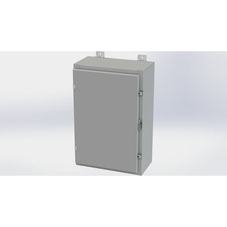 Saginaw Control & Engineering Clamps with Padlock Hasp Electrical Enclosures, 24 in H, 8 in D, 16 in W, NEMA 4, Carbon Steel SCE-24H1608LP